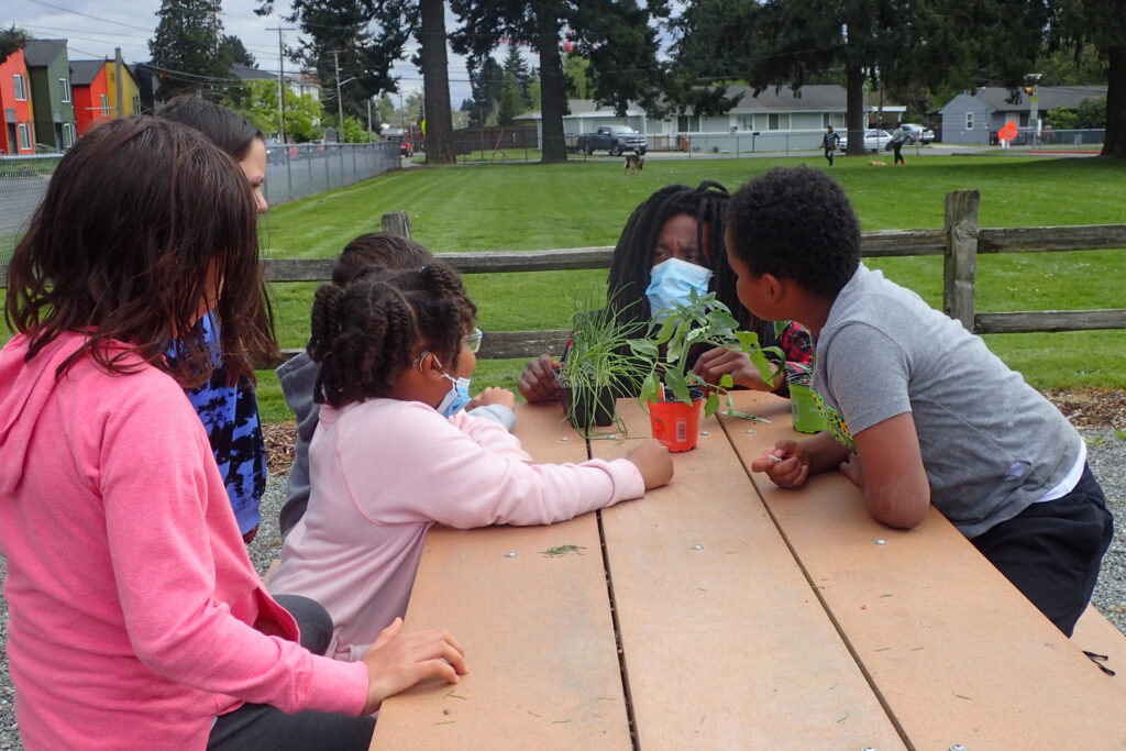 Children Learning about specific plants during Offsite Program